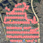 Satellite view of parking spots affected by AB413